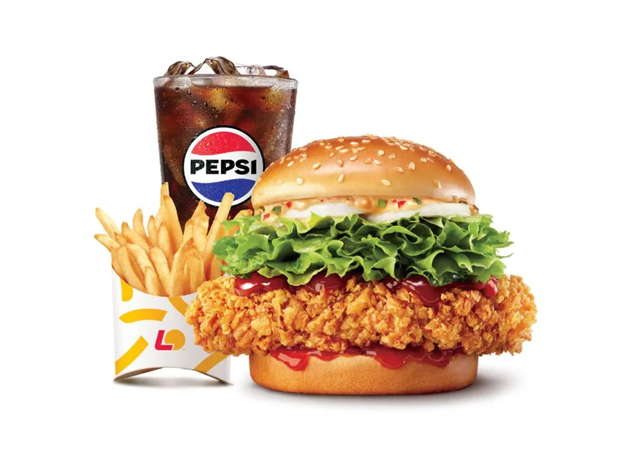 통다리 크리스피치킨버거세트(파이어핫)