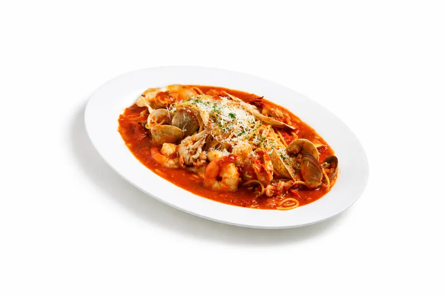 토마토 소스 해산물 스파게티니 메뉴 사진