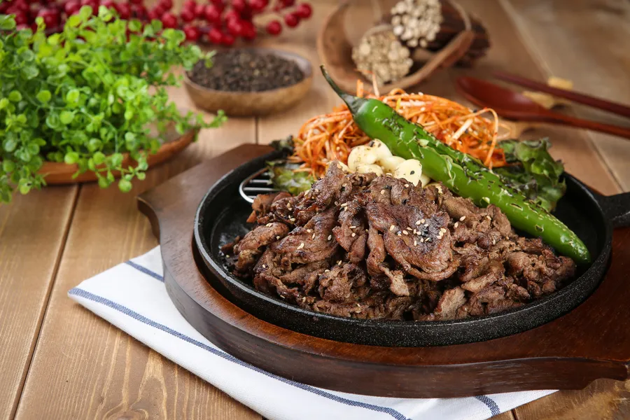 강경불고기 일산덕이점 바싹소불고기+쇠고기뭇국+무한리필쌈채소 메뉴 사진