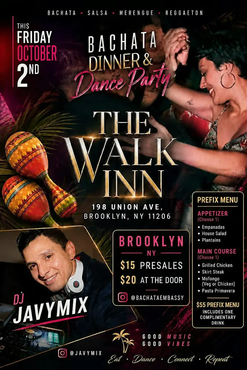 Bachata Dinner & Dance Party 26.10.02 (금) - Brooklyn, New York 살사 바차타 파티