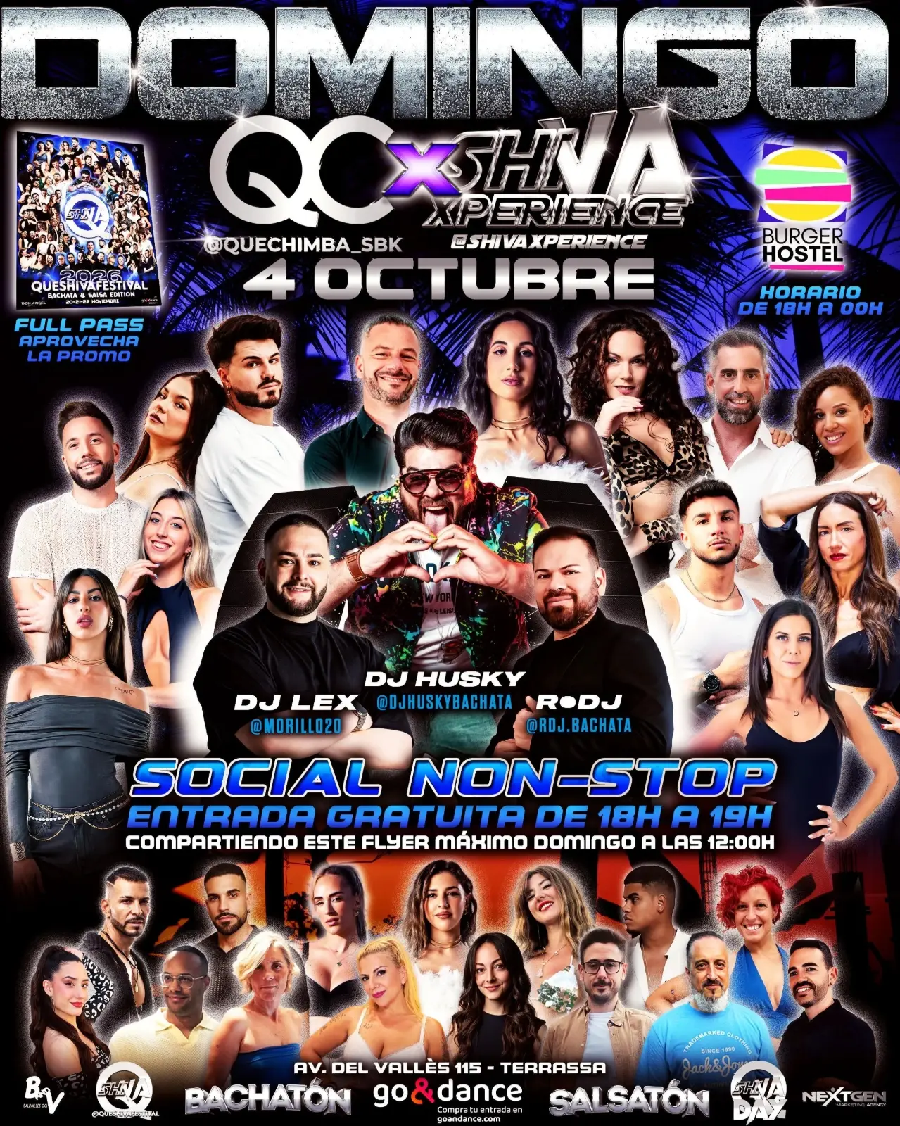 Terrassa Domingo QC × SHIVA | Que Chimba 살사·바차타 Non-stop Social | 10월 4일