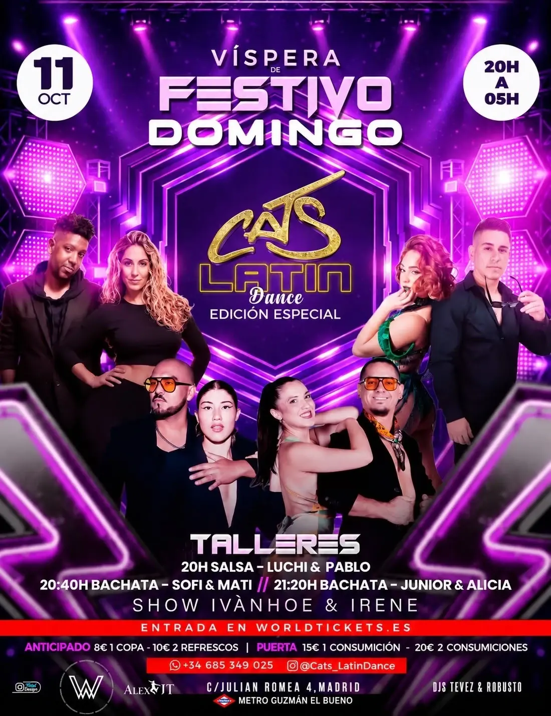 Madrid CATS Latin Dance · Víspera de Festivo | 살사·바차타 워크숍·파티 | 10월 11일