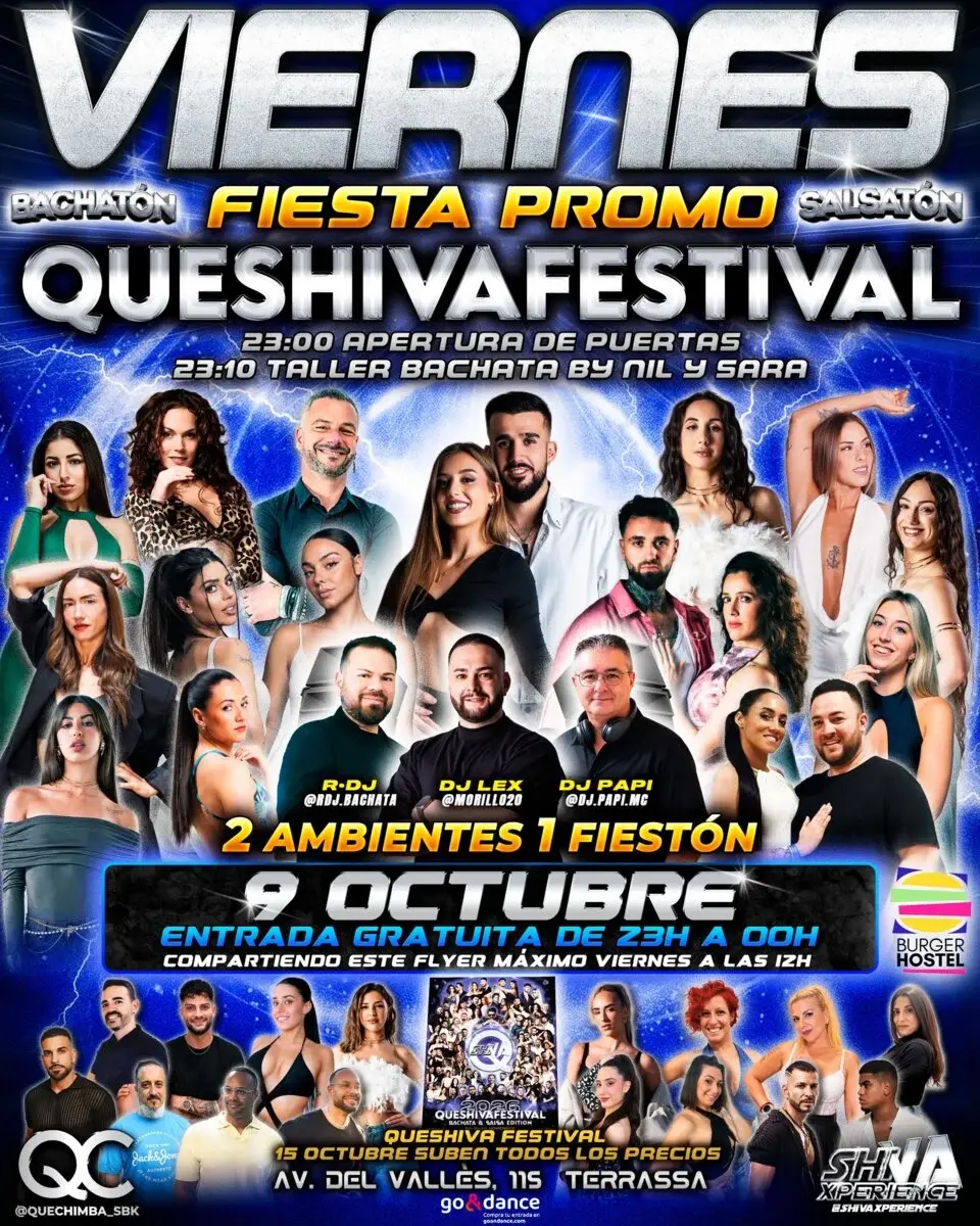 Queshiva Festival Promo — Terrassa Salsa & Bachata Party | October 9, 2026