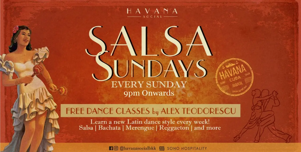 Salsa Sundays at Havana Social | 방콕 무료 살사 클래스 | 2026.10.11