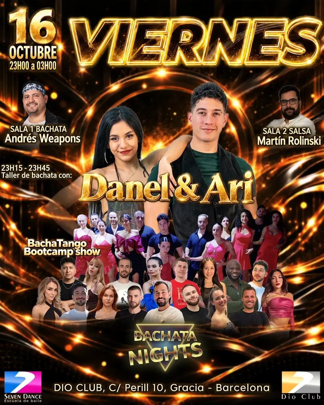 Dio Club – Seven Dance | Barcelona Salsa & Bachata Party | Oct 16, 2026