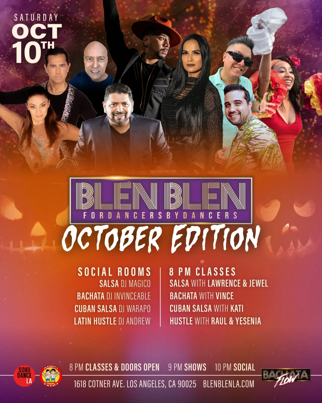 Blen Blen October Edition — Los Angeles Salsa & Bachata Party | October 10, 2026