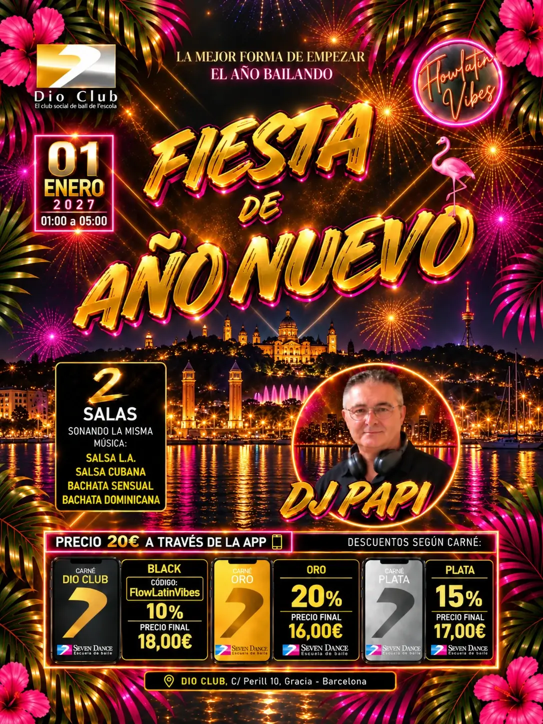 FlowLatin Vibes — Barcelona Salsa & Bachata New Year’s Party