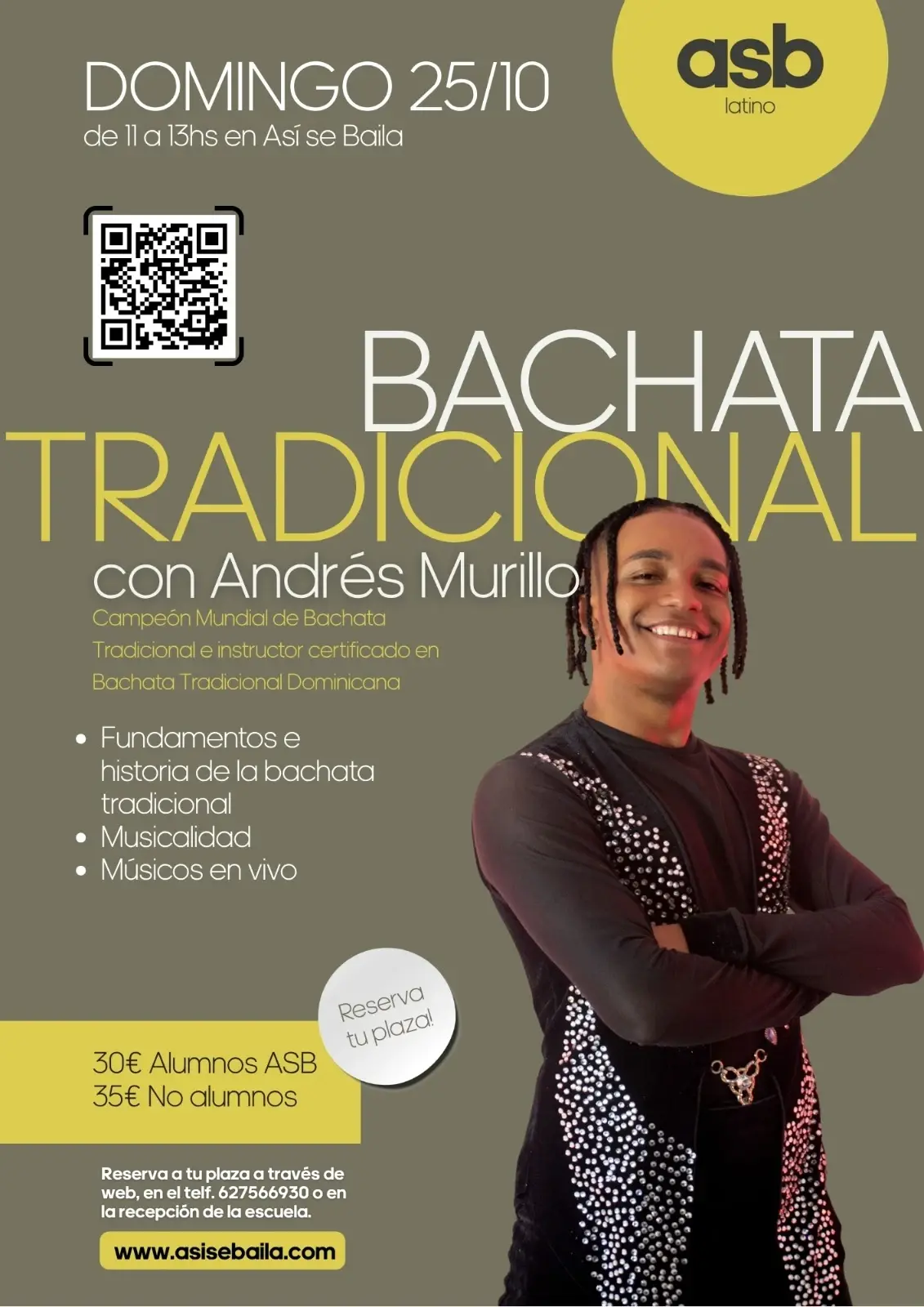 Andrés Murillo — Barcelona Traditional Bachata Workshop | Oct 25, 2026