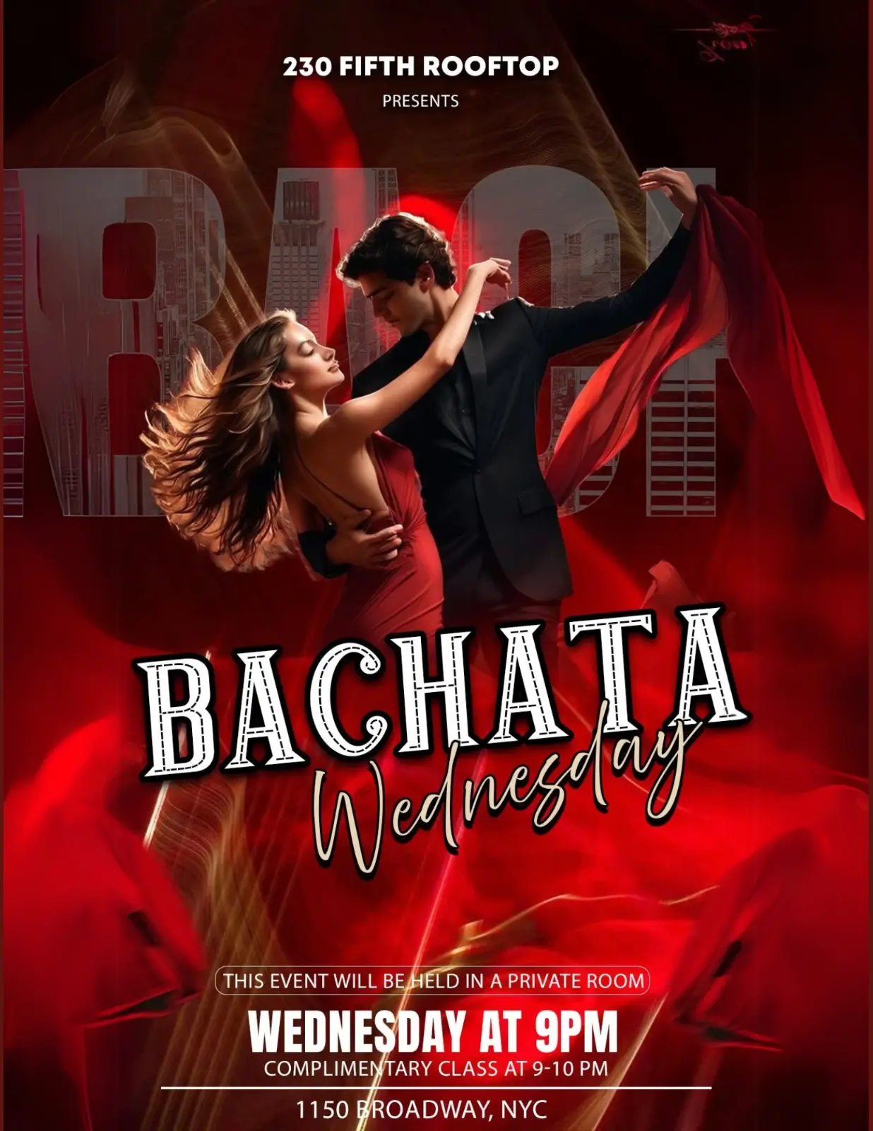 Bachata Wednesdays | New York Bachata Party | October 7, 14, 21 & 28, 2026