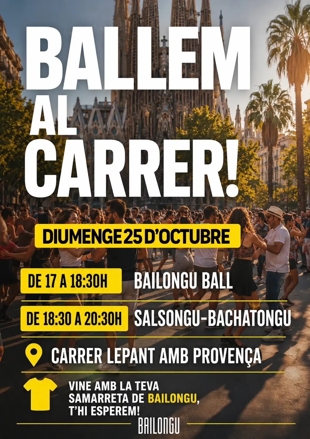 Ballem al Carrer! — Barcelona Outdoor Salsa & Bachata Party | Bailongu | Oct 25, 2026