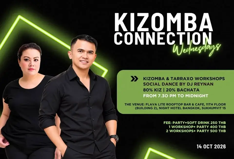 Kizomba Connection Wednesdays | 방콕 키좀바·타락소 워크숍 & 소셜 | 2026.10.14