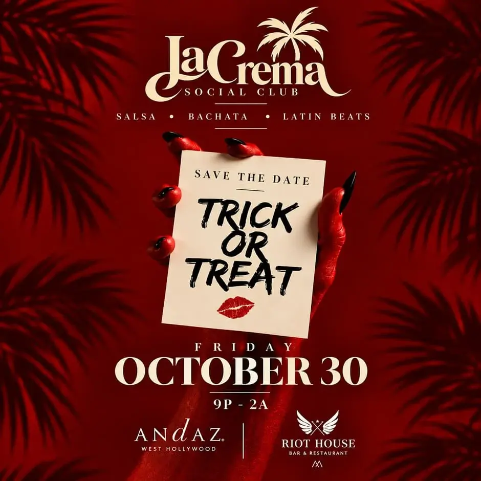 La Crema Social Club Halloween Party | Salsa y bachata en West Hollywood | 30 de octubre de 2026