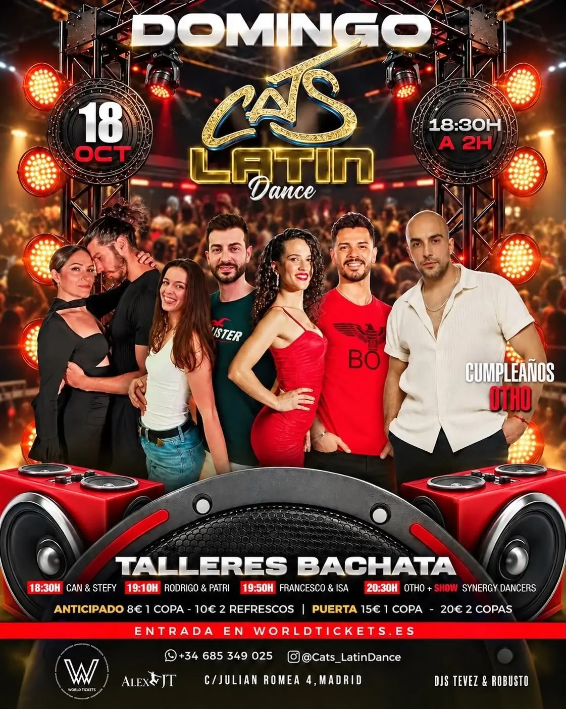 Otho Birthday Bachata Workshop & Salsa-Bachata Social — Madrid | Oct 18, 2026