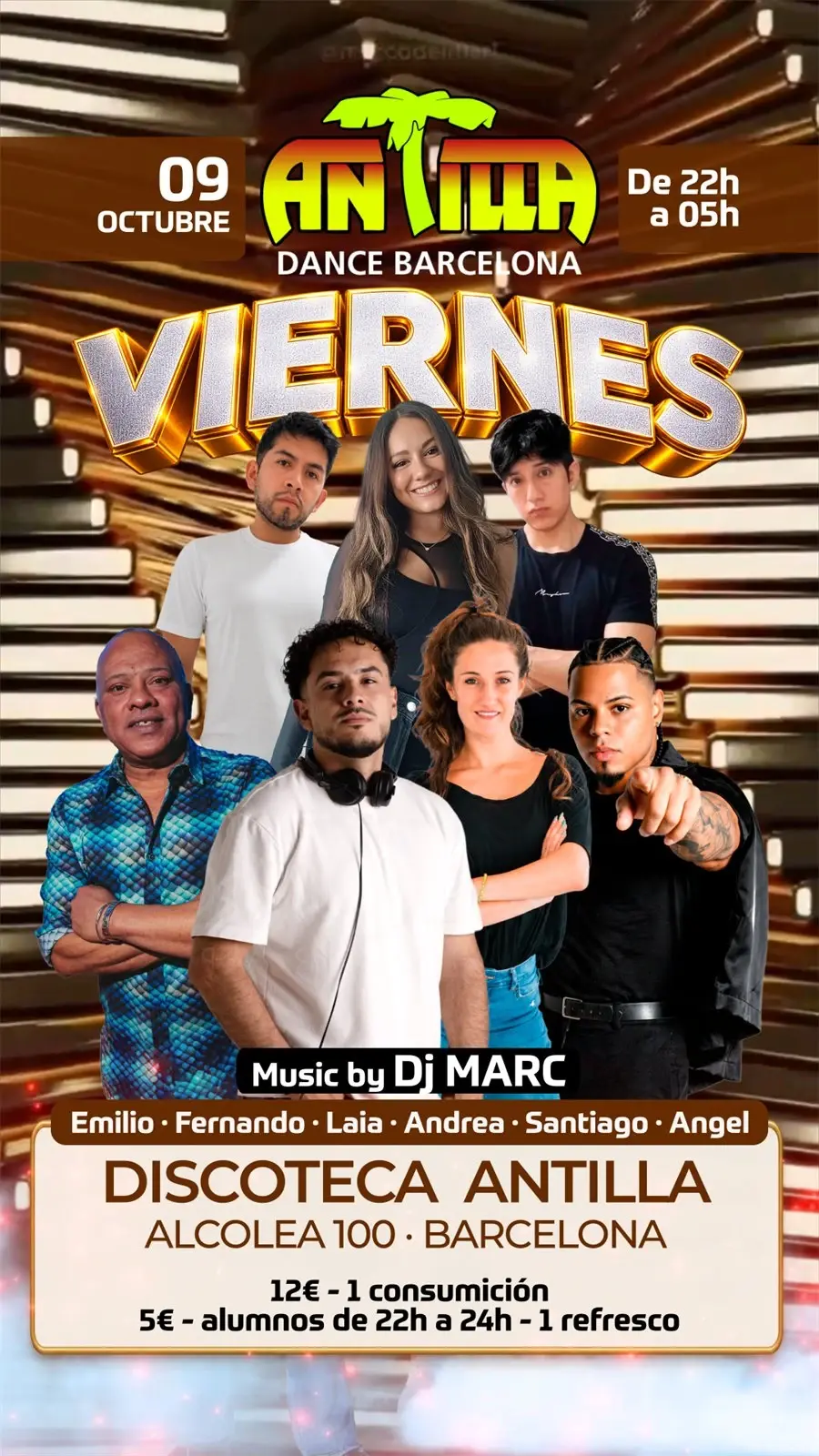 Barcelona Antilla Viernes | DJ Marc 살사·바차타 나이트 | 2026.10.09